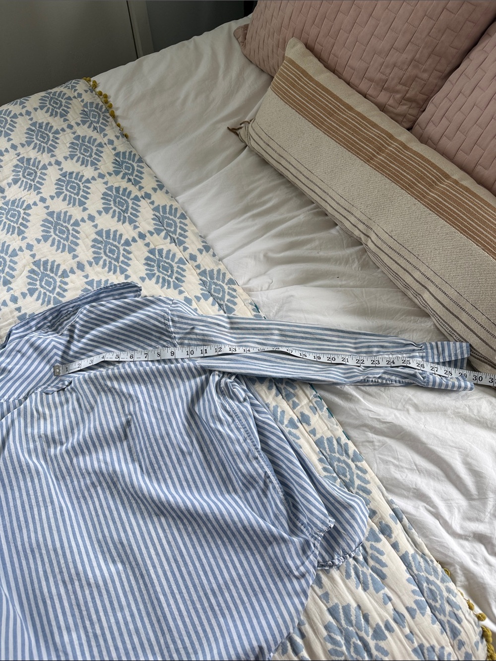AYR Blue and White Striped Button-Down Shirt - Picture 5 of 7